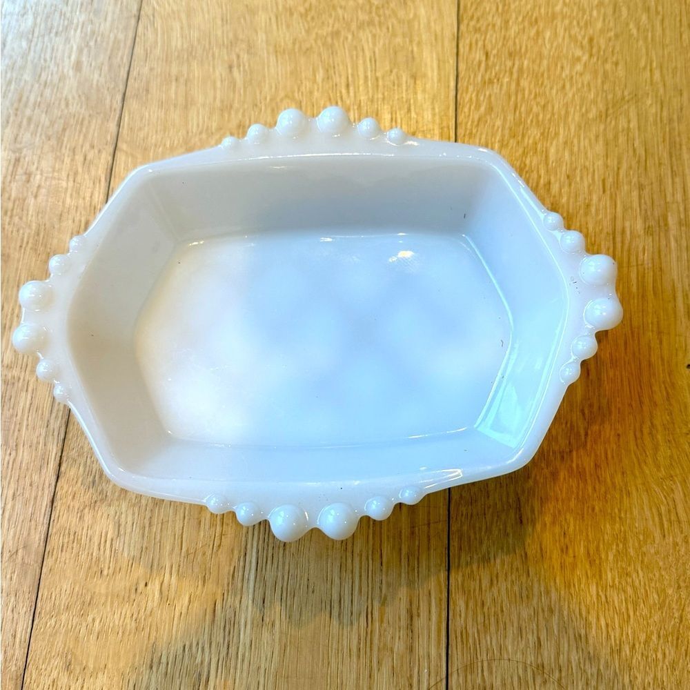 Fenton Pedestal Candy Dish Compote White Hobnail Milk Glass (2pcs)